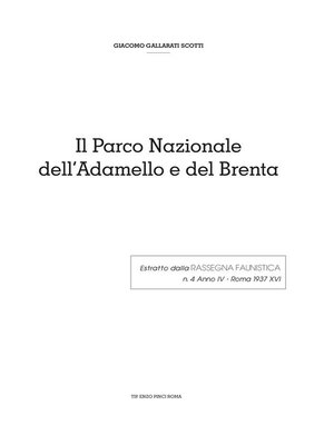 cover image of Il Parco Nazionale dell'Adamello e del Brenta